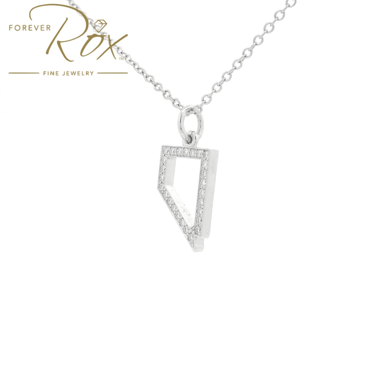 A White Gold Nevada Outline Pendant with diamonds all the way around at Forever Rox Fine Jewelry, Lake Tahoes Best Jewelry Store

