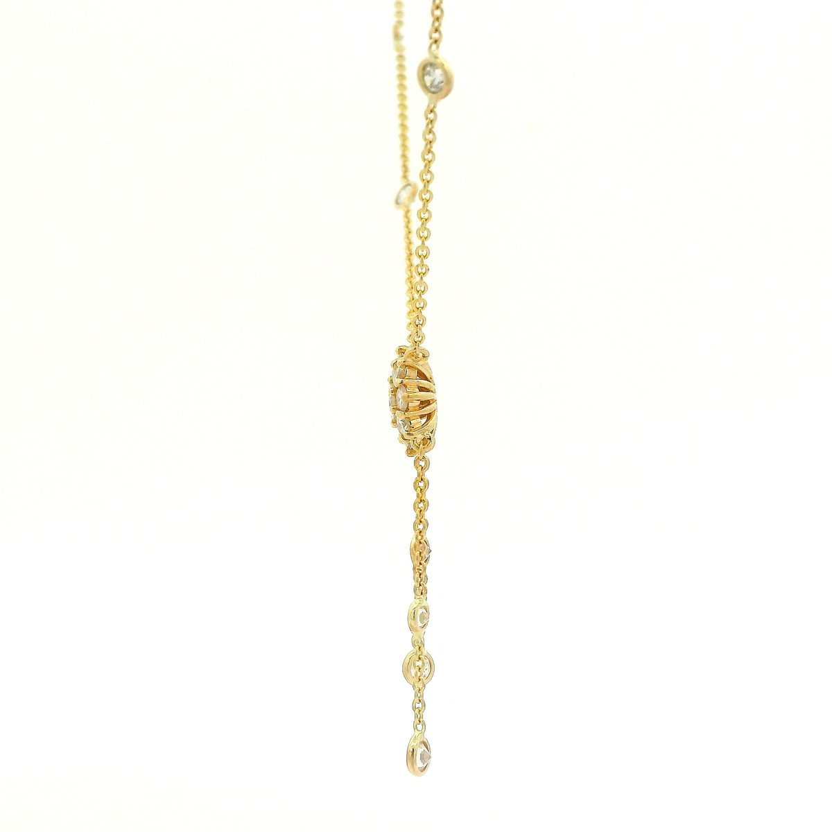 Custom Diamond Cluster Pendant WIth Diamonds By Thee Yard Chain & Dangles