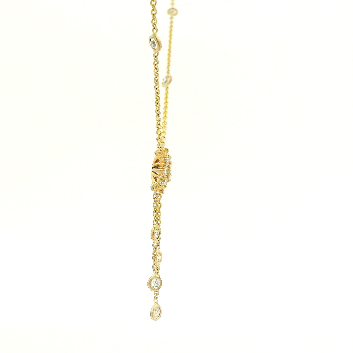 Custom Diamond Cluster Pendant WIth Diamonds By Thee Yard Chain & Dangles