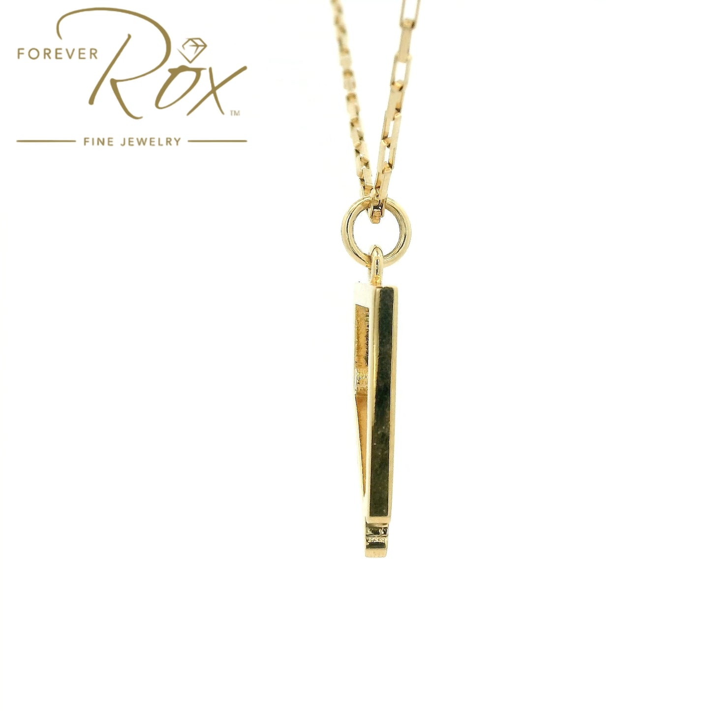 A Yellow Gold Nevada Outline Pendant with a bezel set round cut natural Diamond where Lake Tahoe is at Forever Rox Fine Jewelry, Lake Tahoes Best Jewelry Store