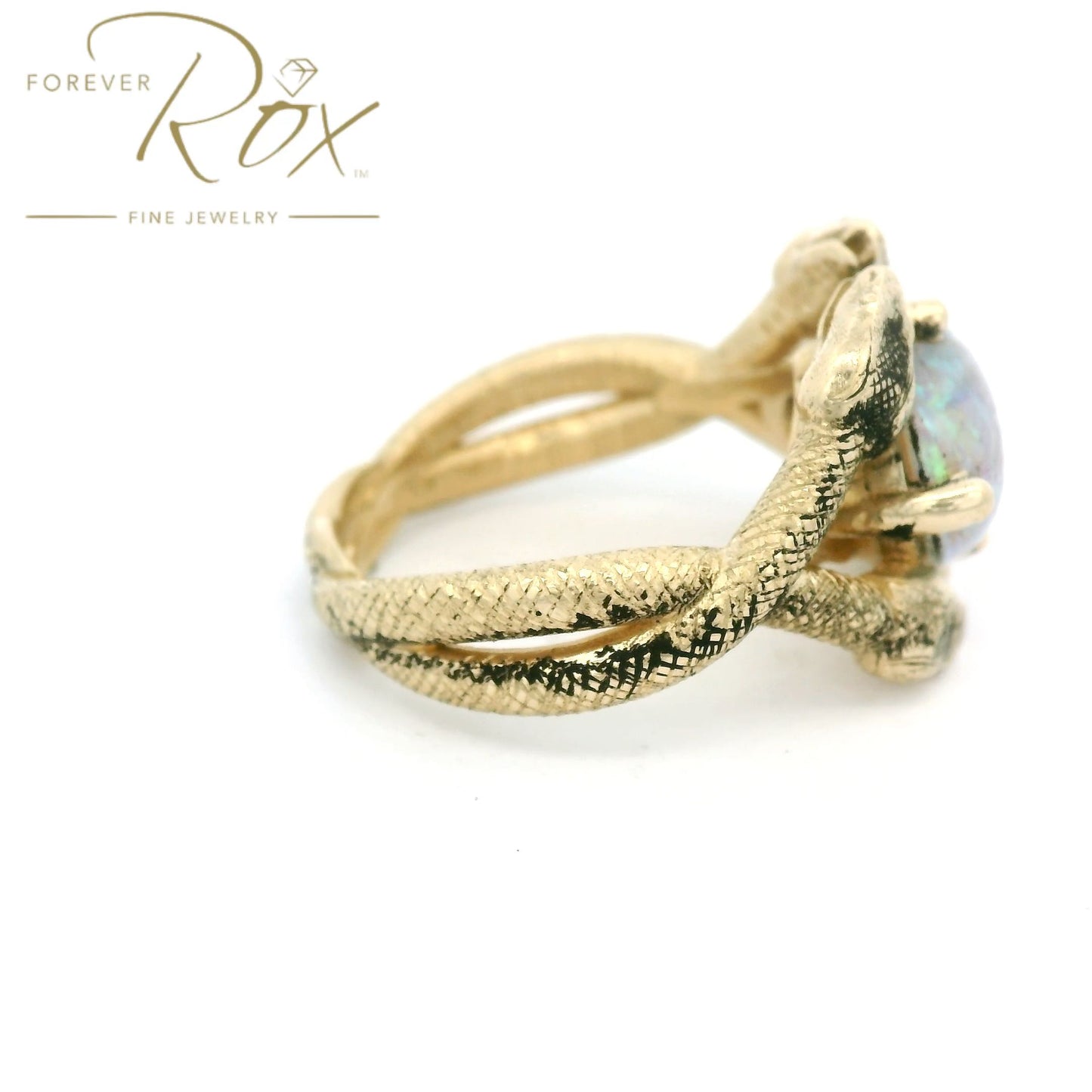 Custom Snake Opal Ring