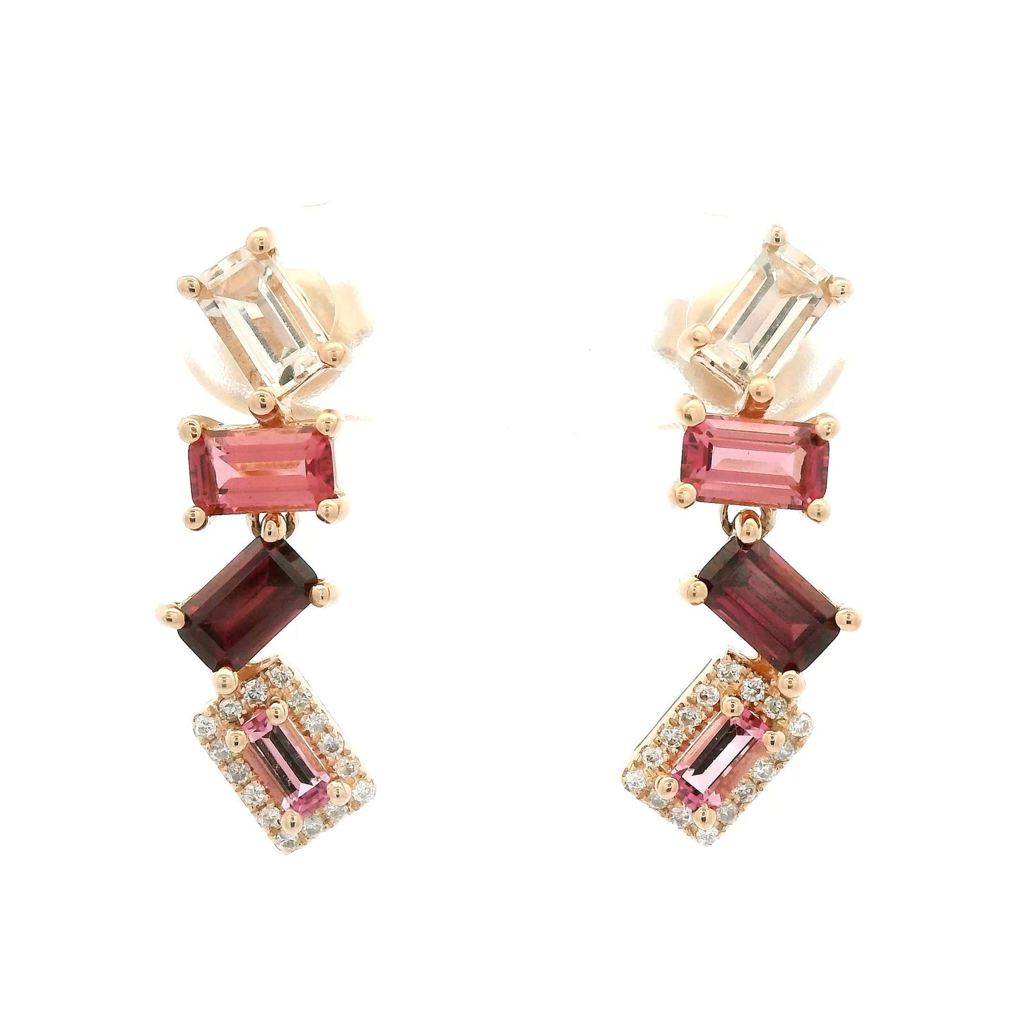 Multi Color Pink Semi Precious Stone Dangles