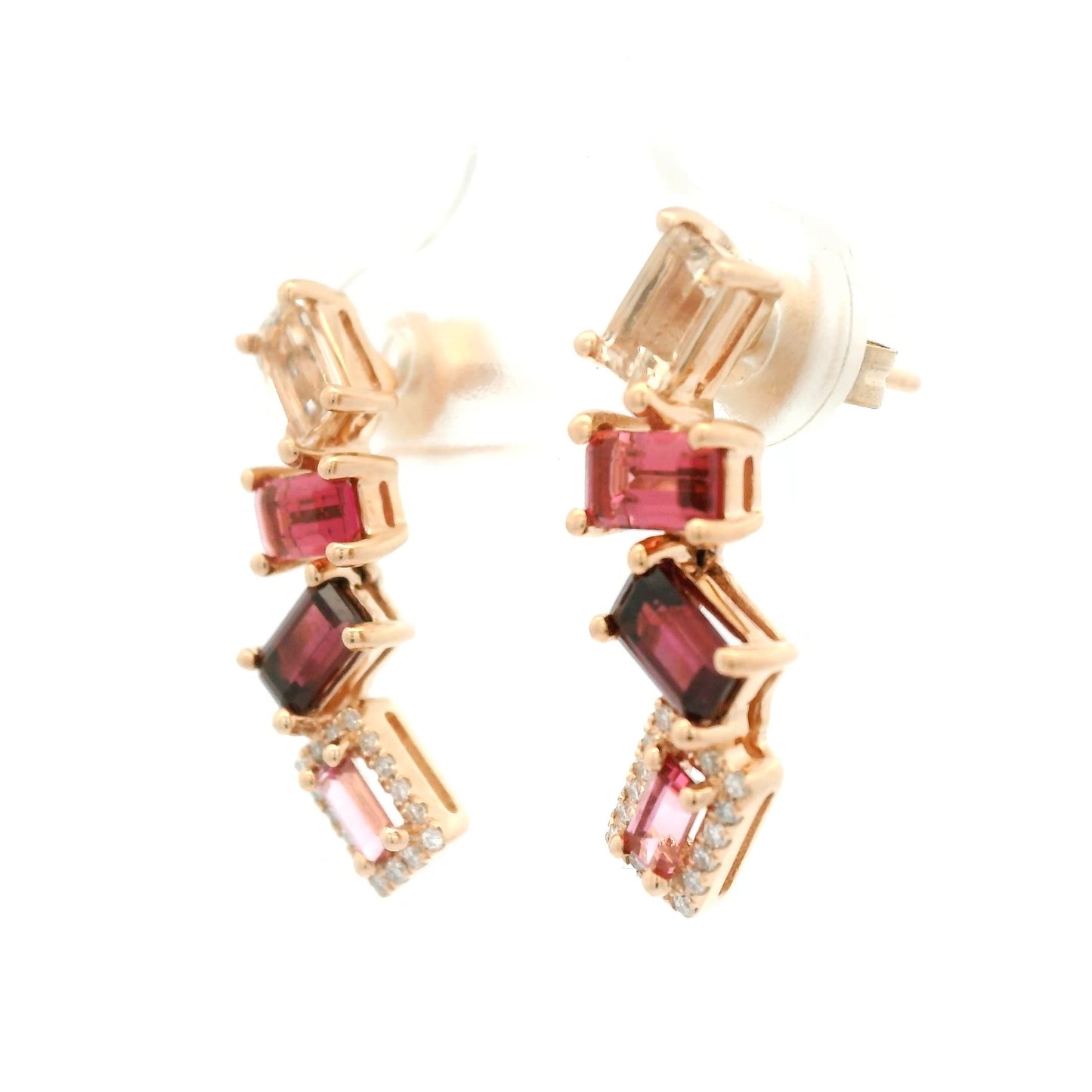 Multi Color Pink Semi Precious Stone Dangles