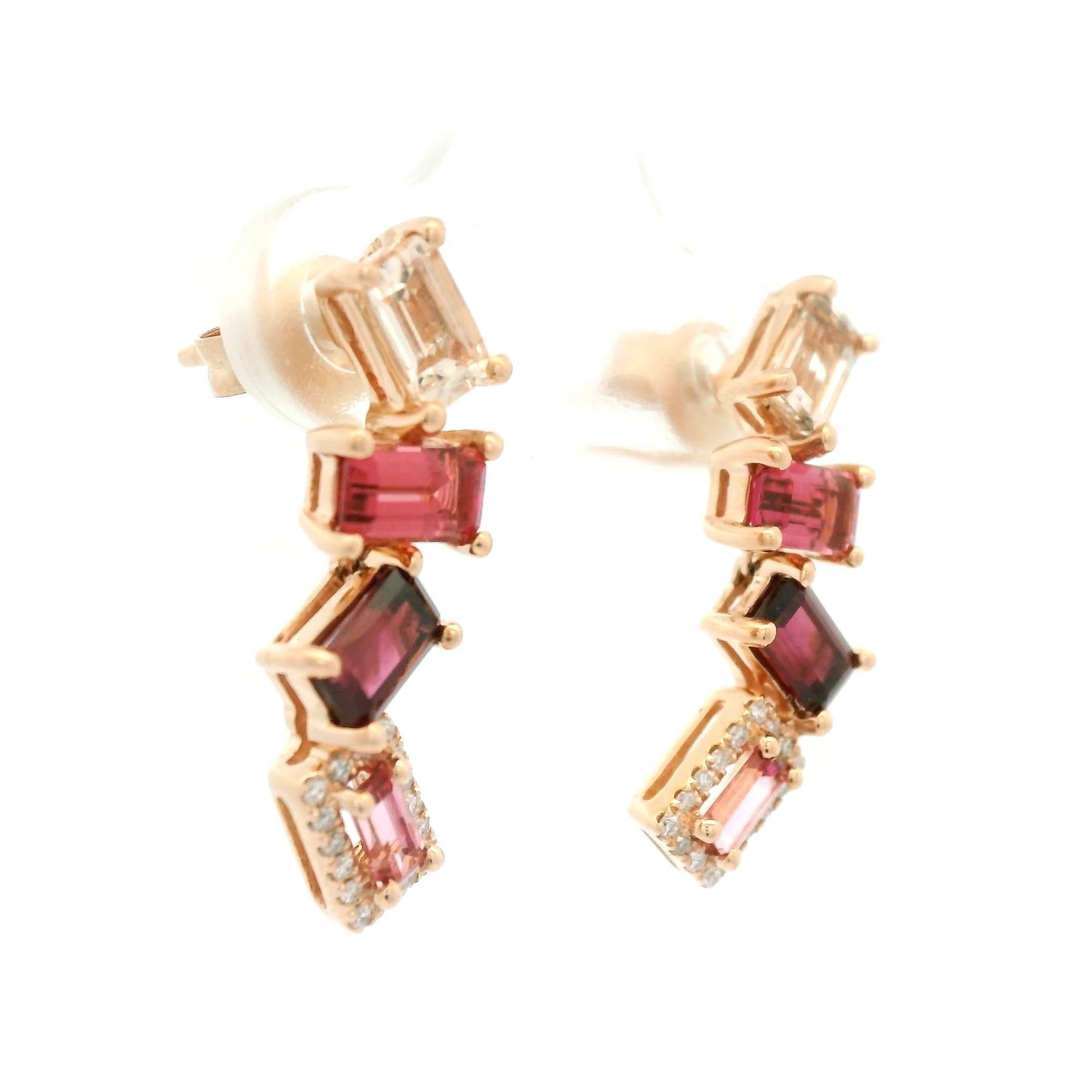 Multi Color Pink Semi Precious Stone Dangles