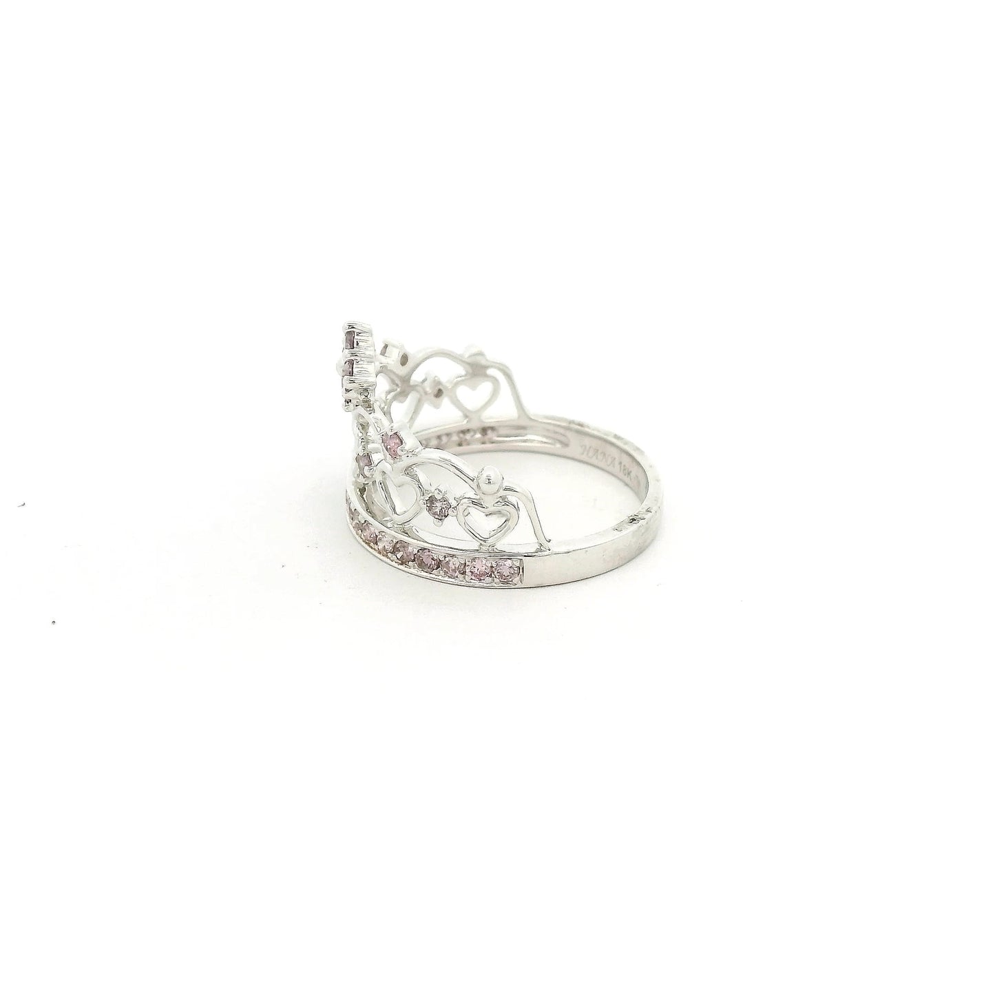 A White Gold Crown Ring with natural Fancy Pink Diamonds at Forever Rox Fine Jewelry, Lake Tahoes Best Jewelry Store