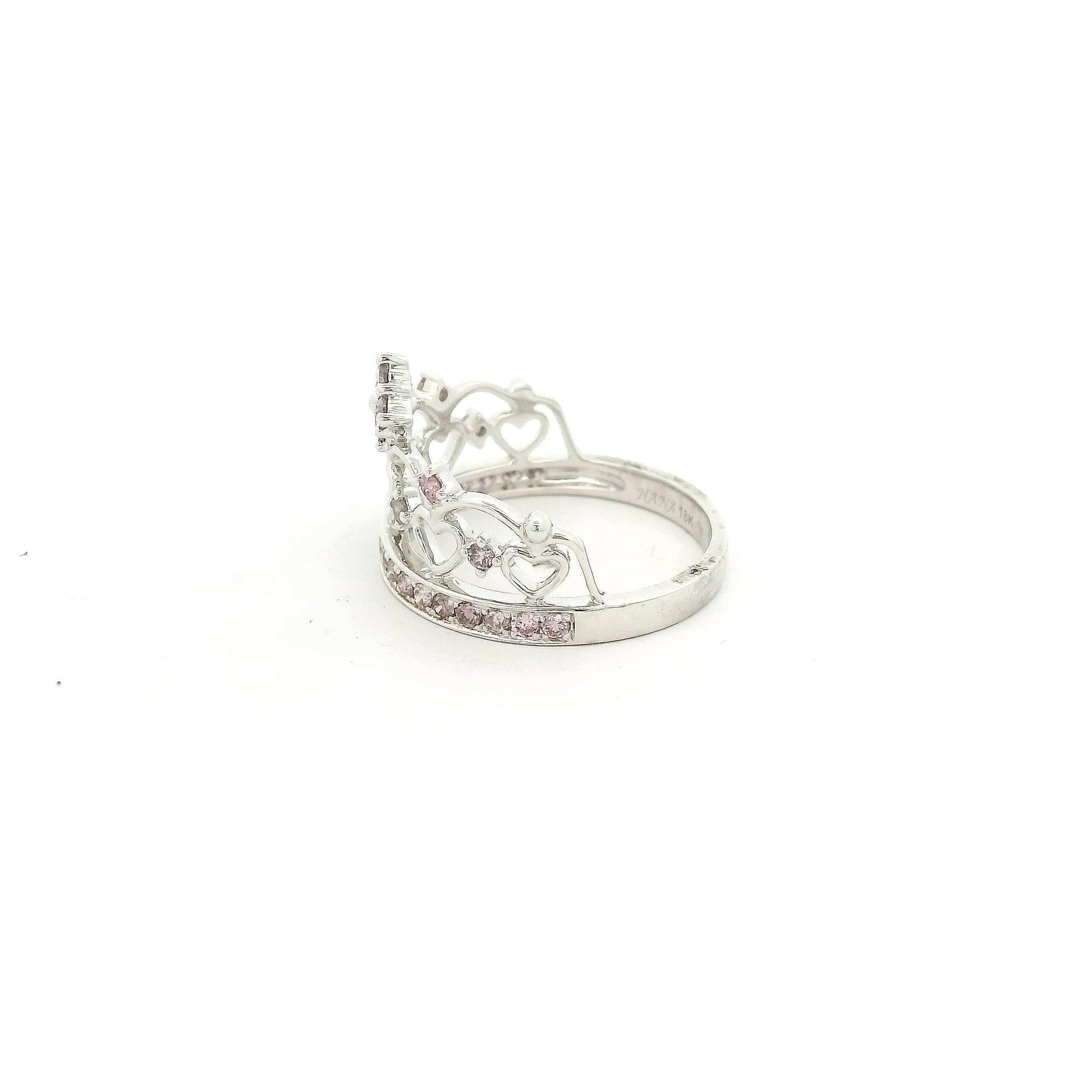 A White Gold Crown Ring with natural Fancy Pink Diamonds at Forever Rox Fine Jewelry, Lake Tahoes Best Jewelry Store