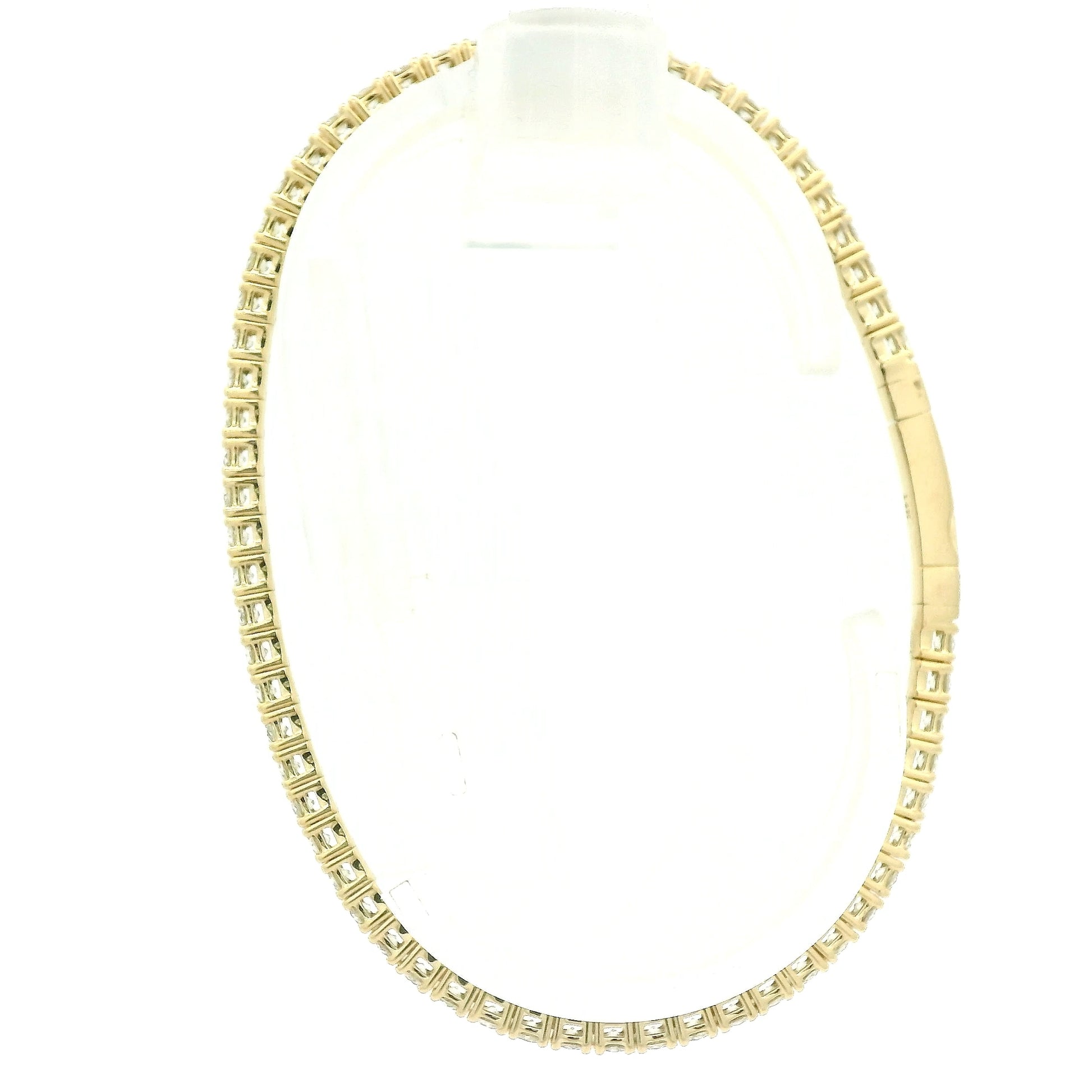 A Yellow Gold flex diamond bangle bracelet with diamonds all the way around at Forever Rox Fine Jewelry, Lake Tahoes Best Jewelry Store
