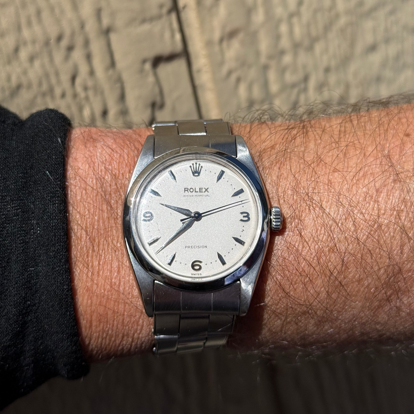 1953 Rolex Oyster Perpetual Ref. 6298 “Pre-Explorer” 36mm Stainless Steel Bubbleback w/ Original Rivet Oyster Bracelet Original 3,6,9 Dial.