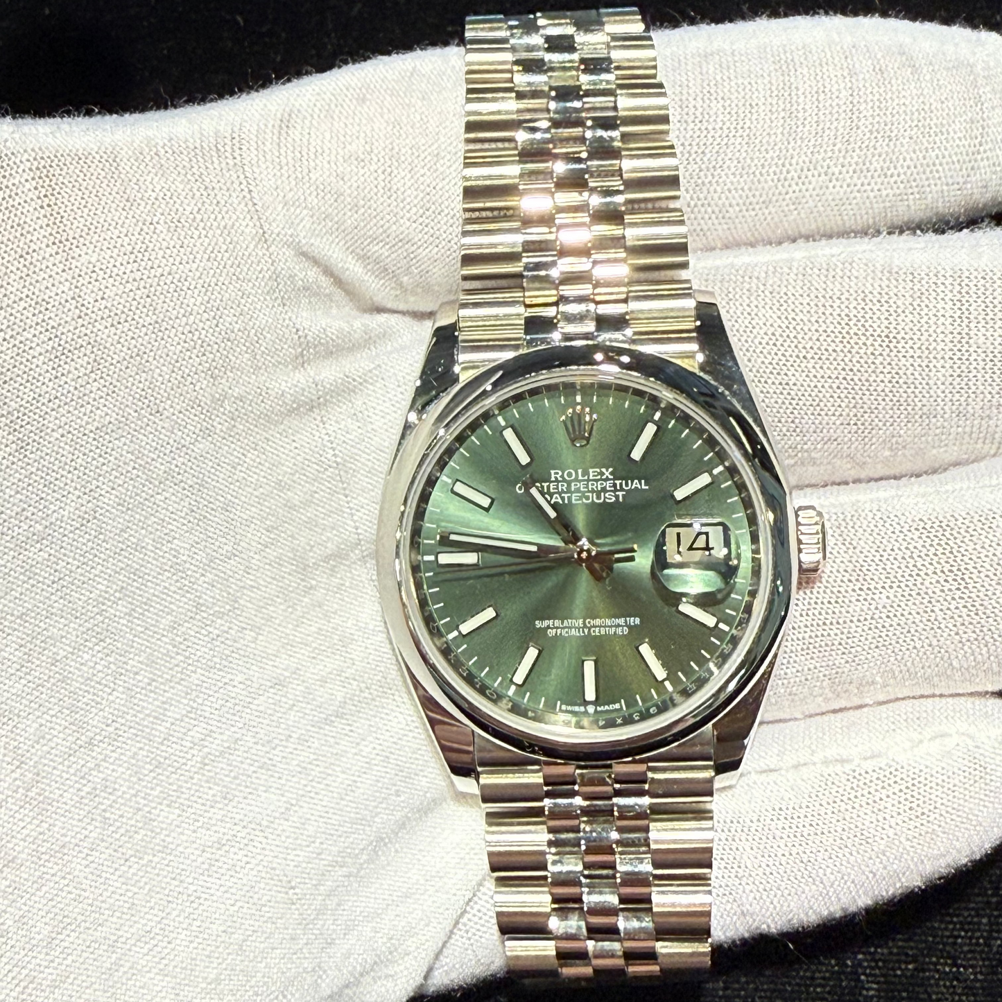 Stainless Steel Rolex Datejust 36 Mint Dial Jubilee 126200