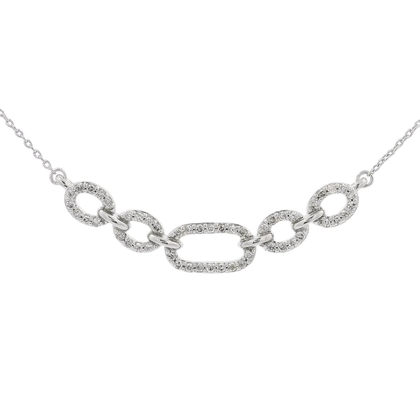 Silver Link Diamond Pendant