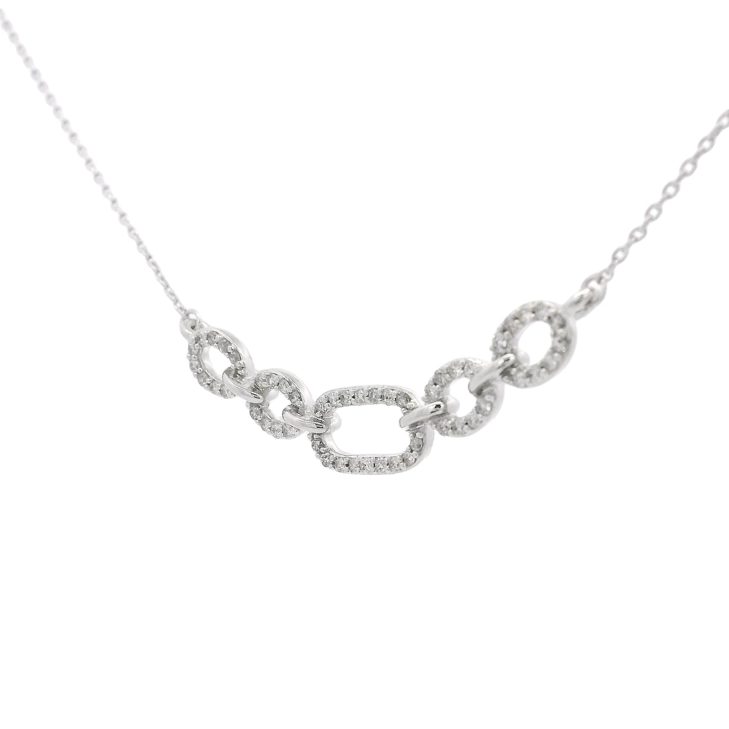 Silver Link Diamond Pendant