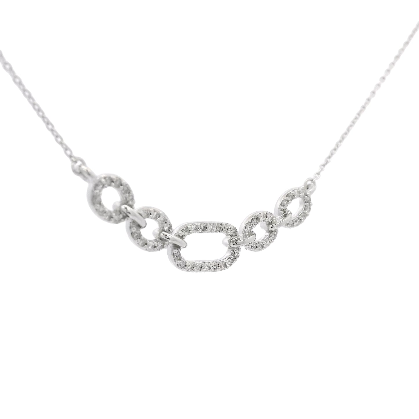 Silver Link Diamond Pendant