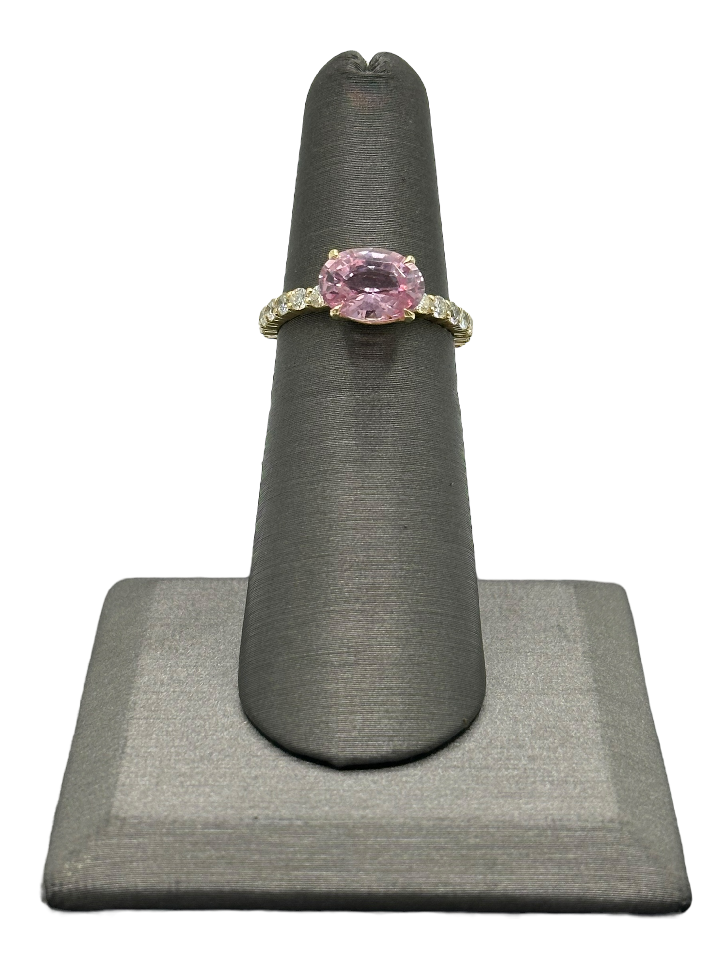 Non Heat Treated Pink Padaradscha Sapphire & Diamond Ring