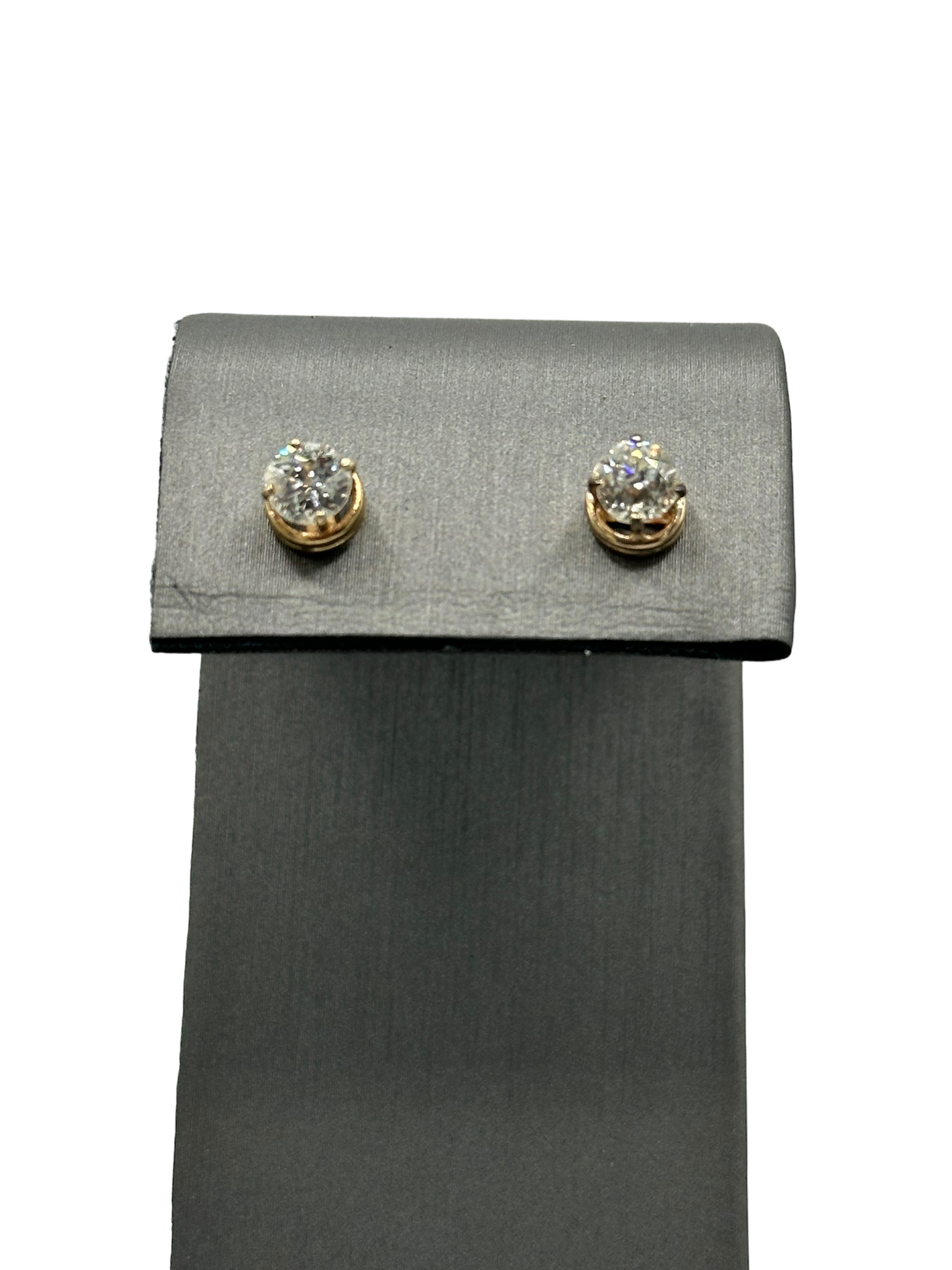 Four Prong Mine Cut Diamond Studs