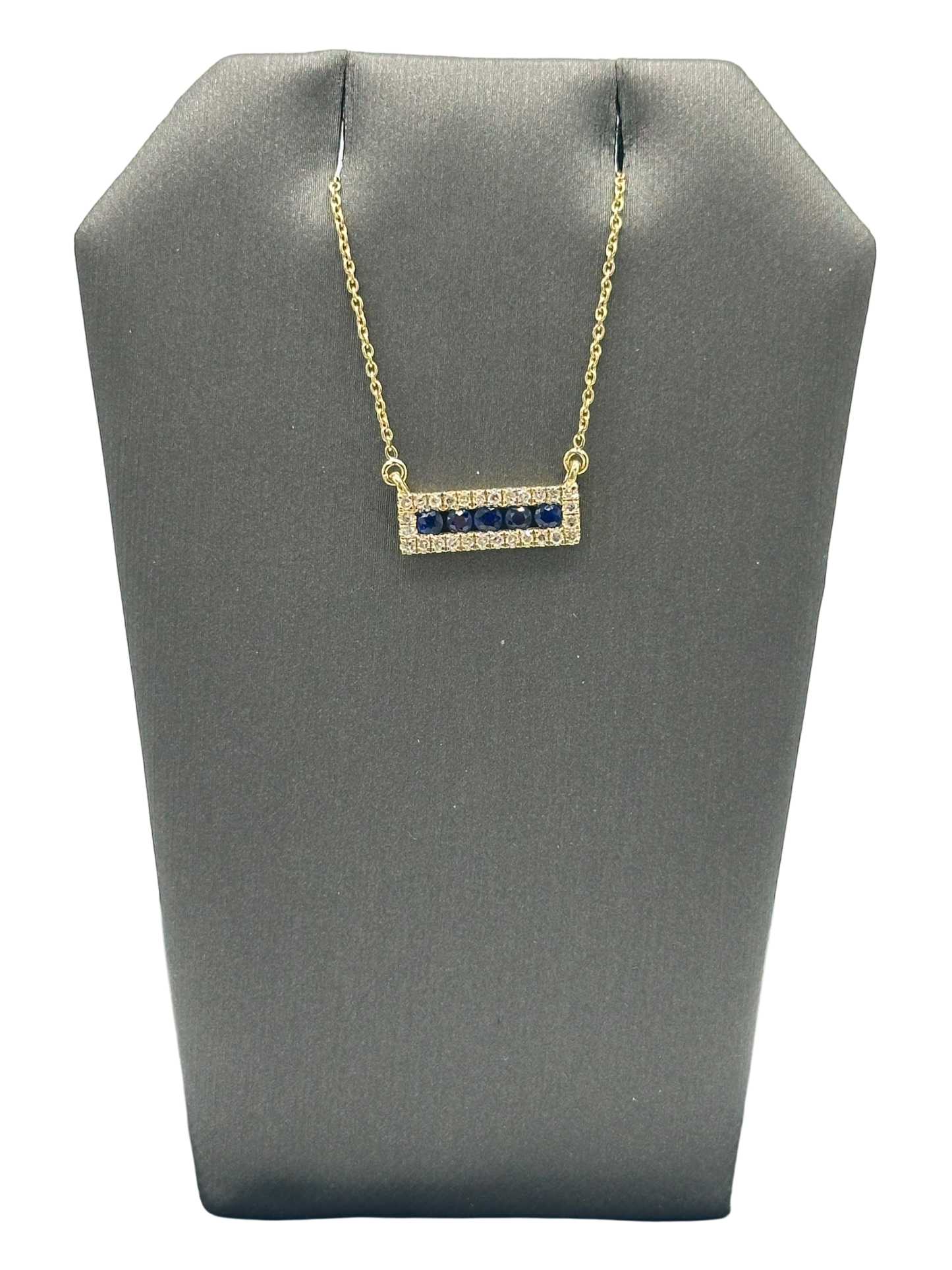 Sapphire & Diamond Bar Pendant