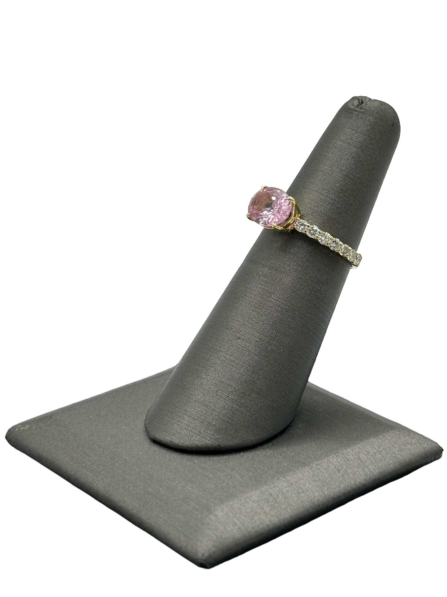 Non Heat Treated Pink Padaradscha Sapphire & Diamond Ring