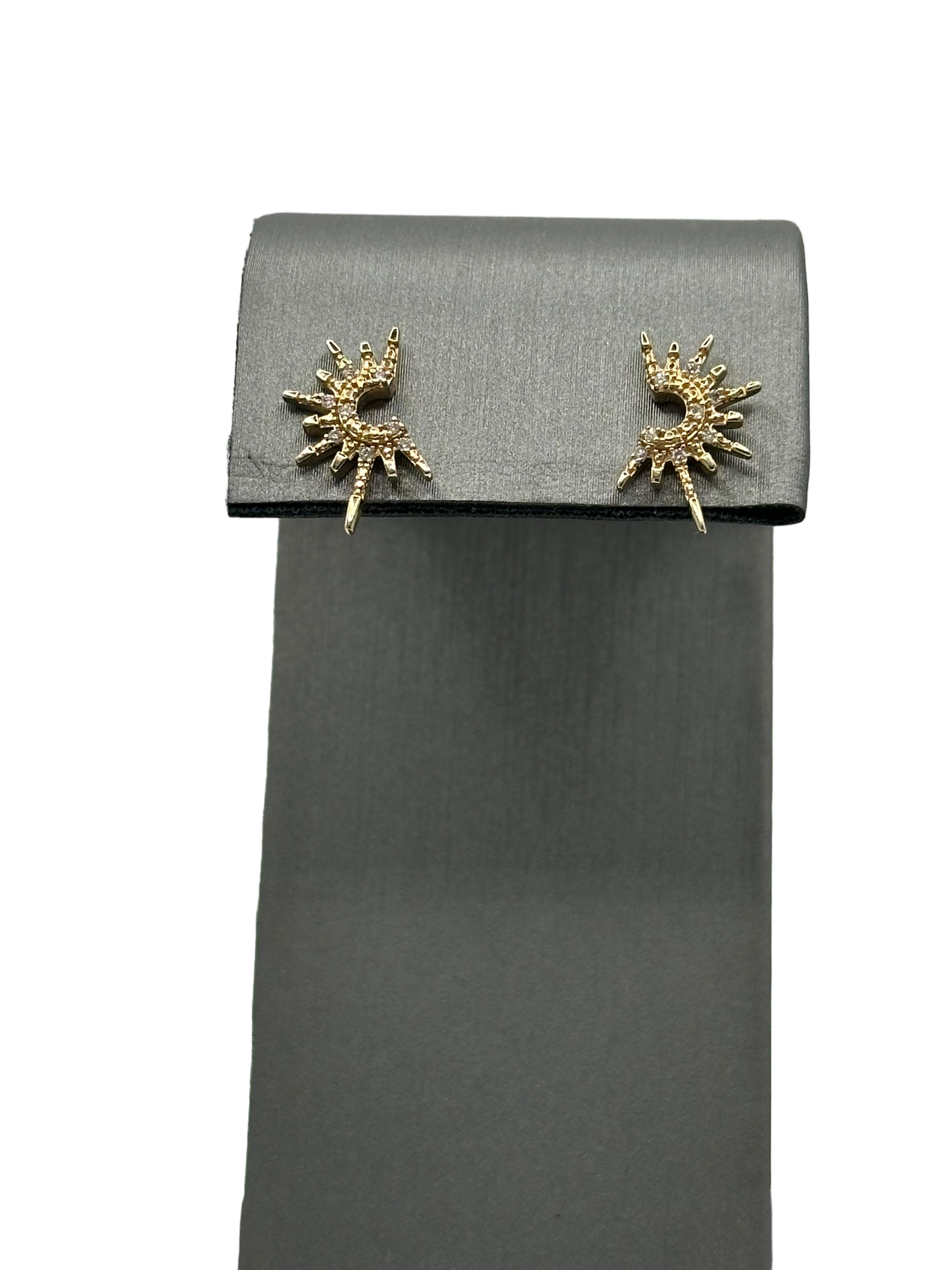 Half Sun Diamond Studs