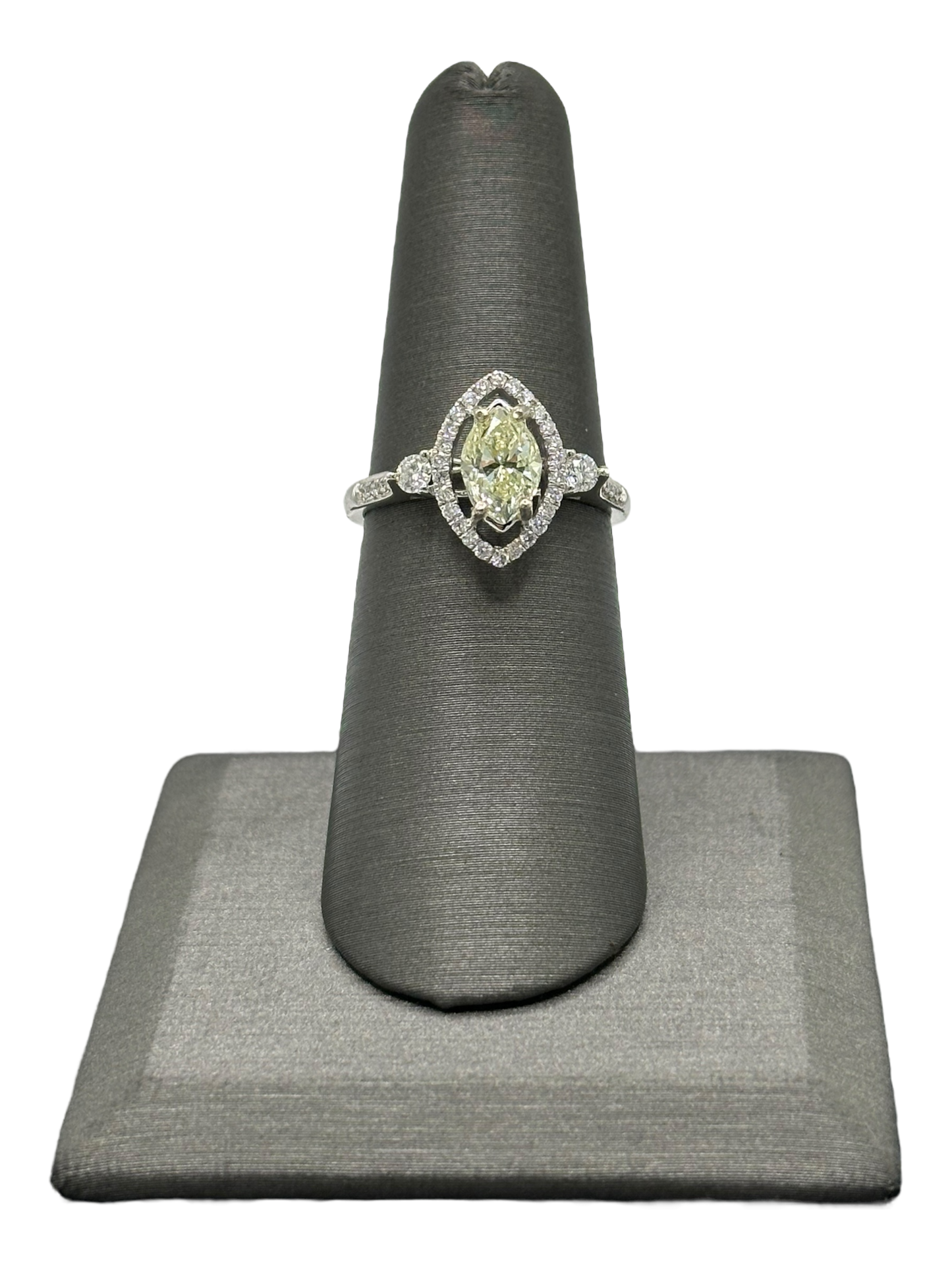 Marquise Cut Diamond Ring With Diamond Halo