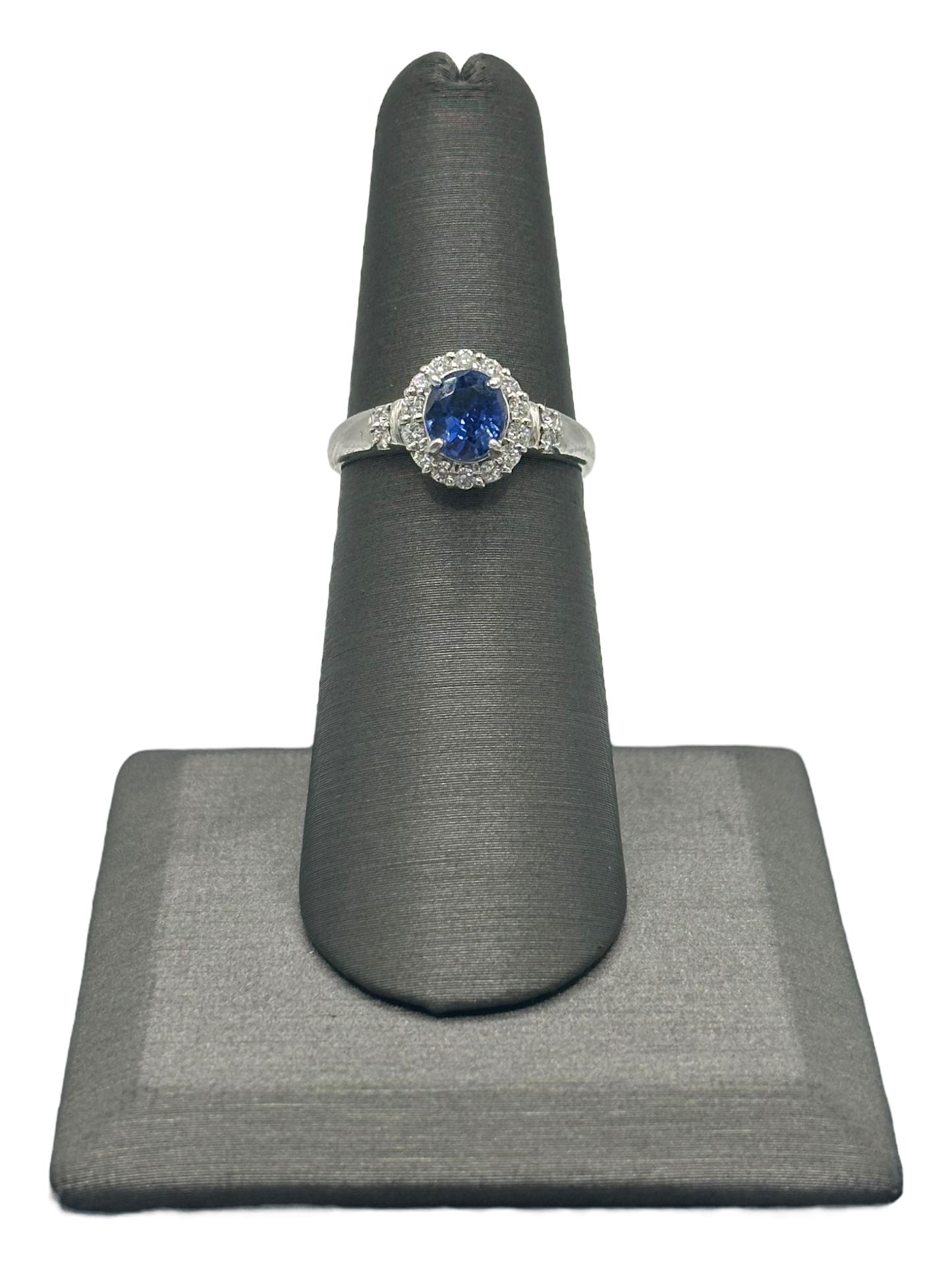 Oval Ceylon Sapphire & Diamond Ring