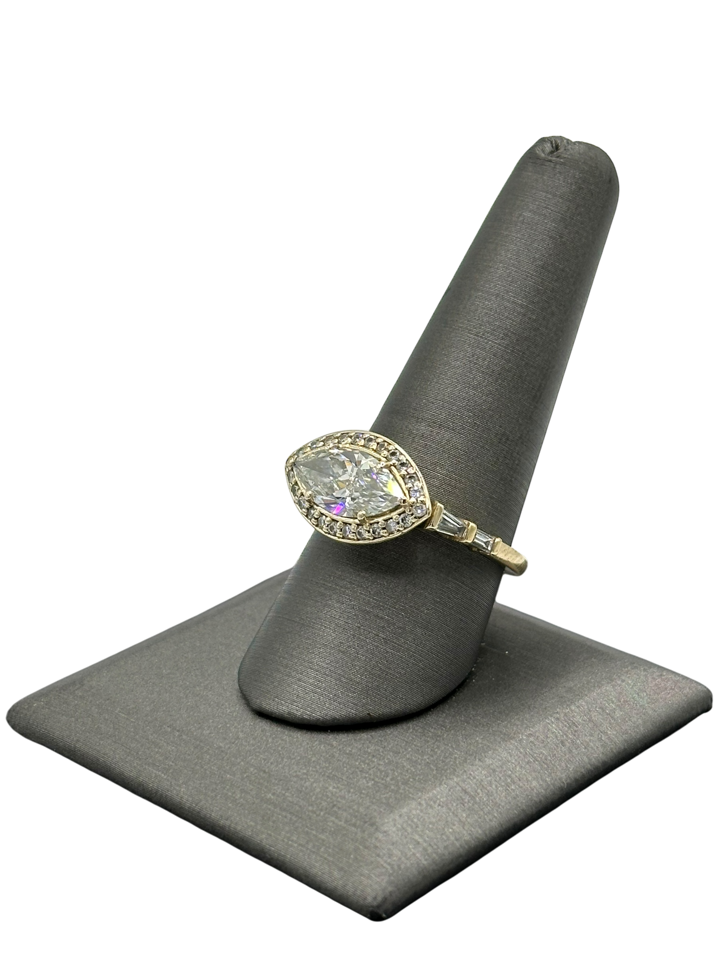 Custom East To West Marquise Diamond Ring With Round & Baguette Diamonds