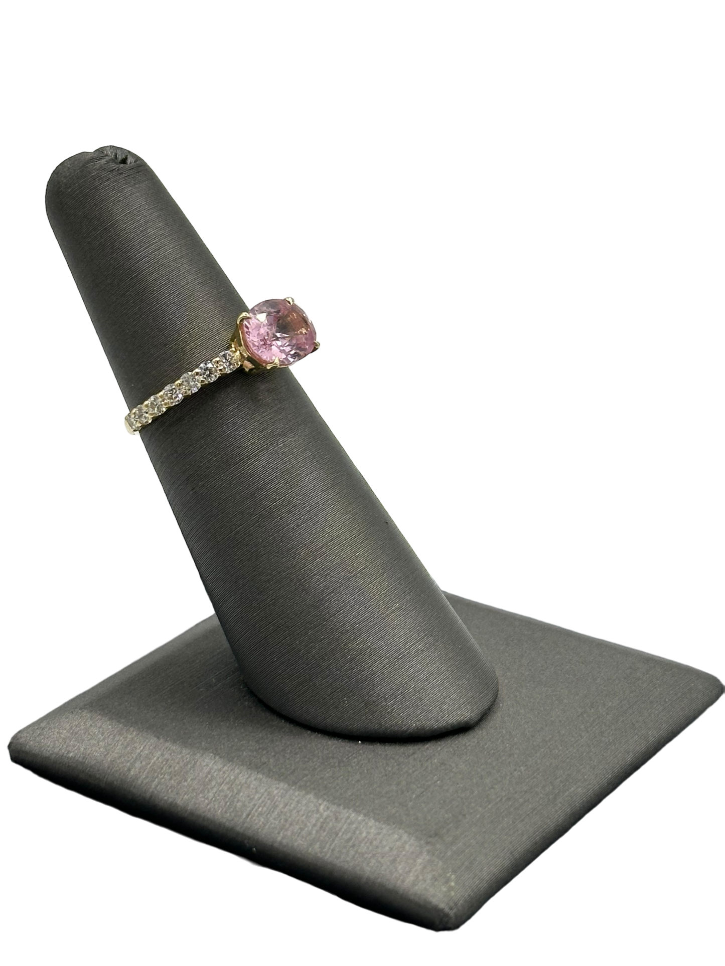 Non Heat Treated Pink Padaradscha Sapphire & Diamond Ring