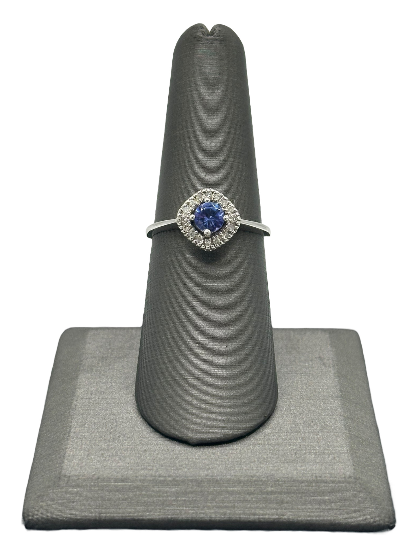 Tanzanite Ring With Diamond Halo