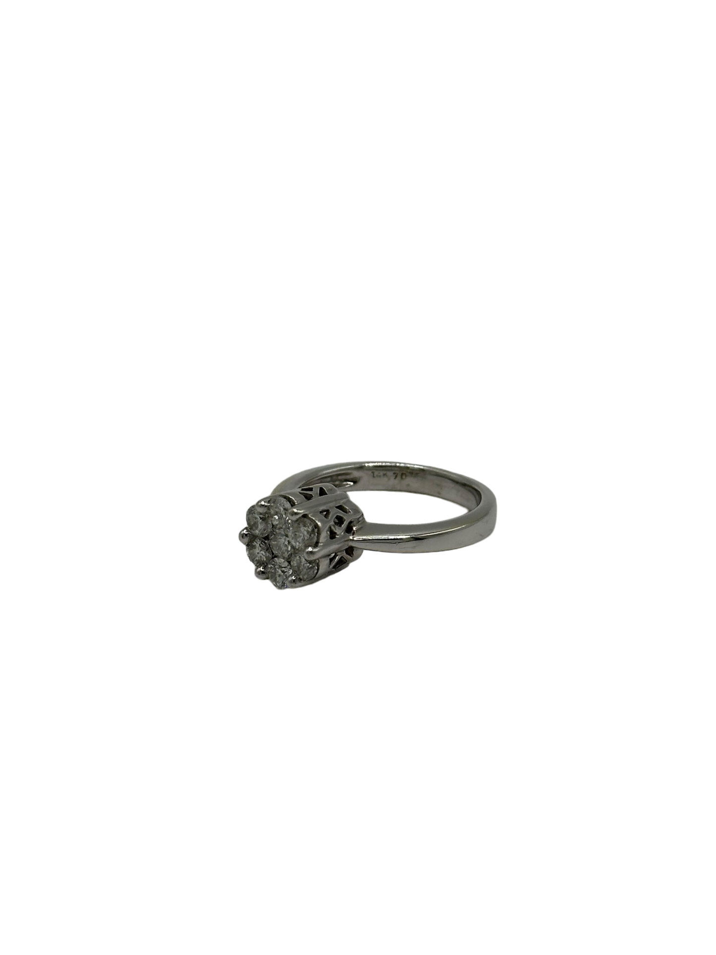 White Gold Diamond Cluster Bridal Ring