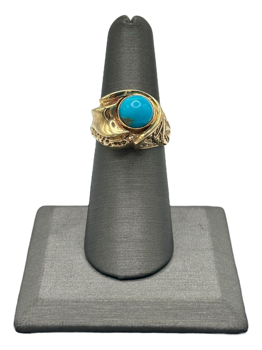 Yellow Gold Turquoise Ring