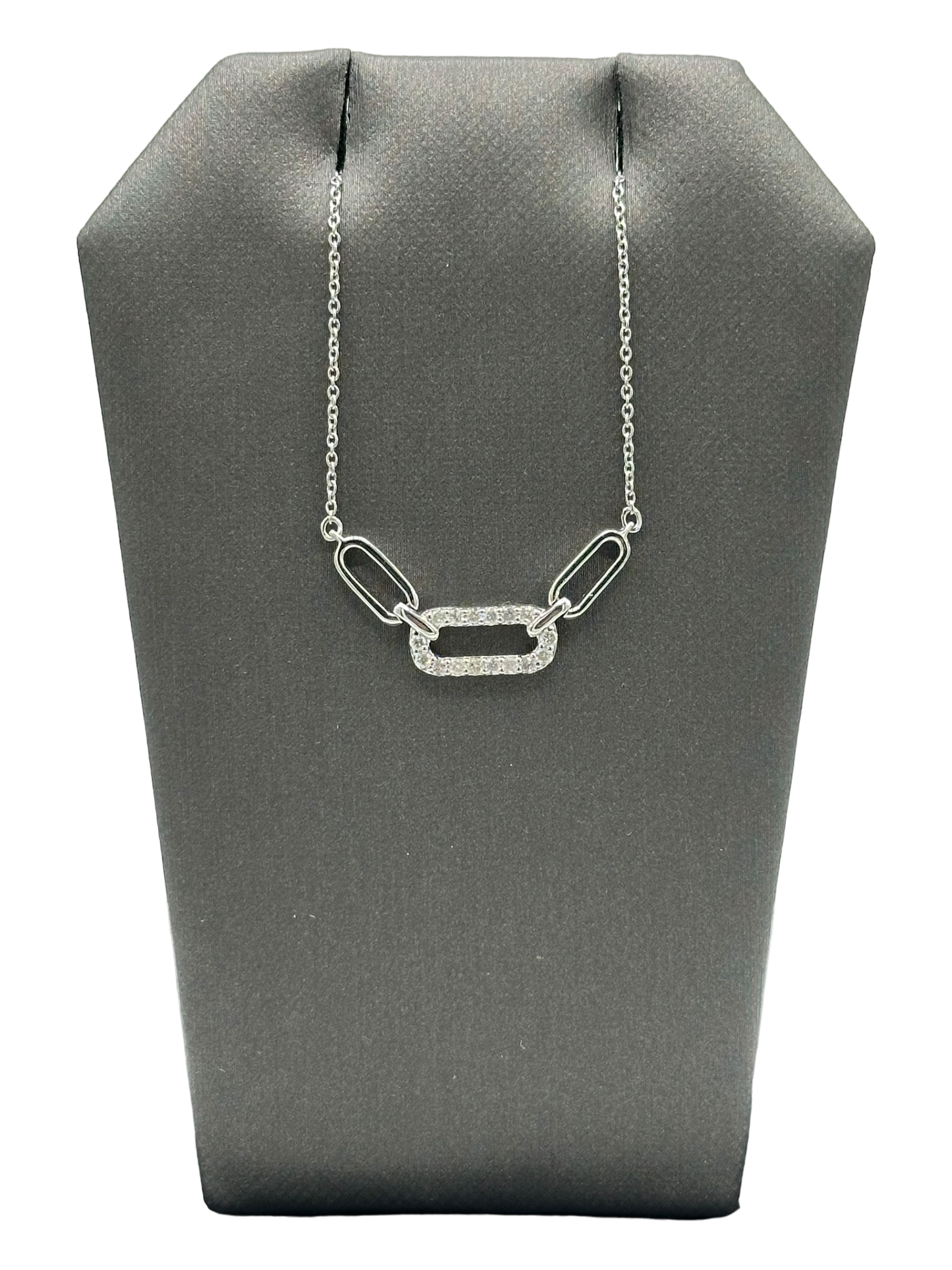 Sterling Silver Diamond Chain Link Pendant