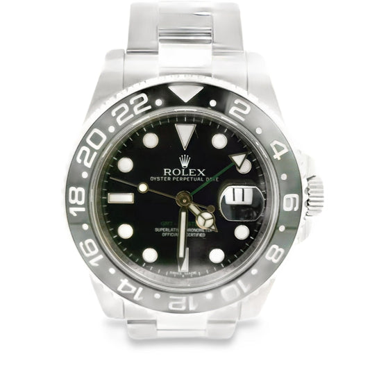 Steel Black on Black Rolex GMT Master II 42mm