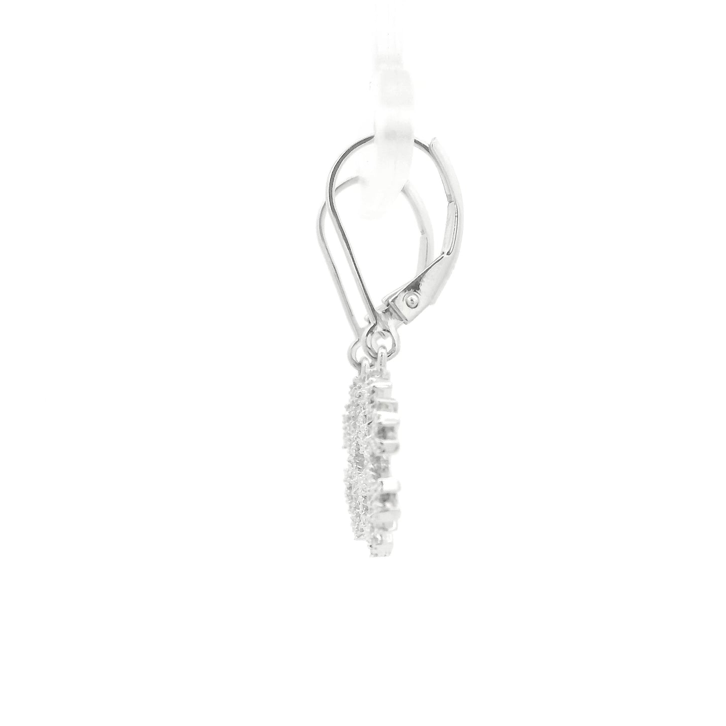 A Pair of White Gold Dangle Earrings natural diamond snowflakes at Forever Rox Fine Jewelry, Lake Tahoes Best Jewelry Store