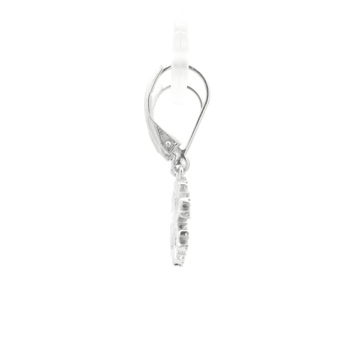 A Pair of White Gold Dangle Earrings natural diamond snowflakes at Forever Rox Fine Jewelry, Lake Tahoes Best Jewelry Store
