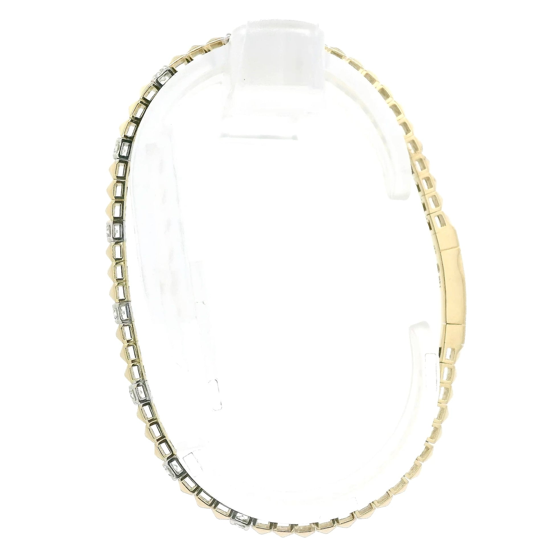 A Yellow Gold Flex Bangle Bracelet with spikes & natural Diamonds at Forever Rox Fine Jewelry, Lake Tahoes Best Jewelry Store