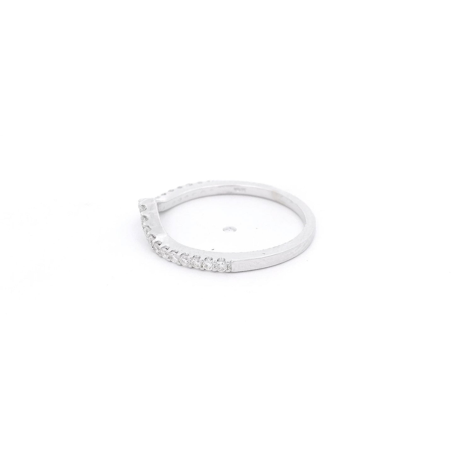 White Gold Curved band with diamonds at Forever Rox Fine Jewelry 