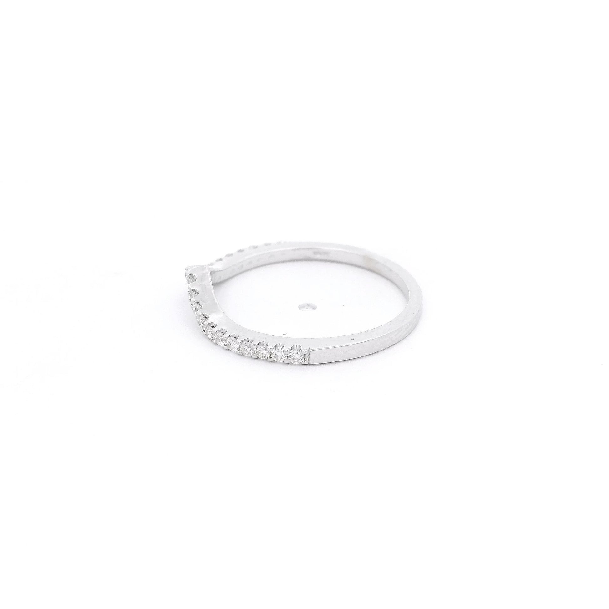 White Gold Curved band with diamonds at Forever Rox Fine Jewelry 
