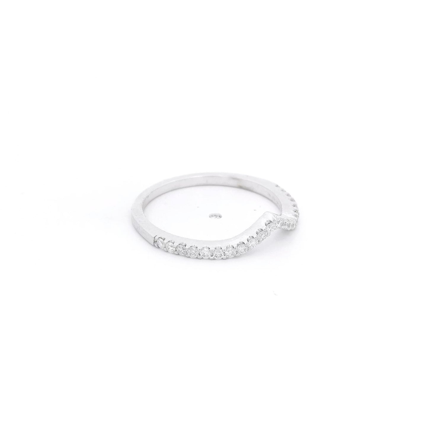 White Gold Curved band with diamonds at Forever Rox Fine Jewelry 