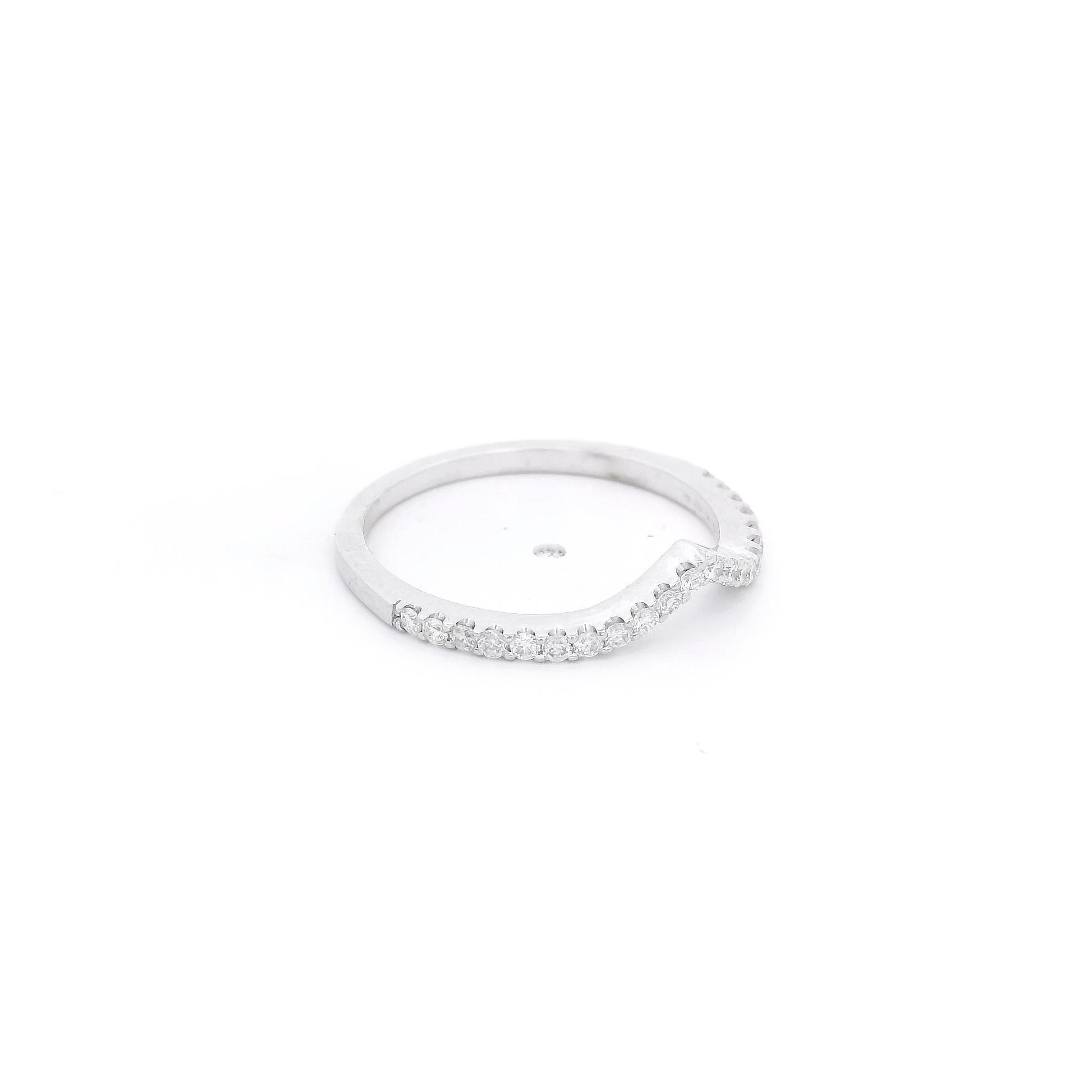White Gold Curved band with diamonds at Forever Rox Fine Jewelry 