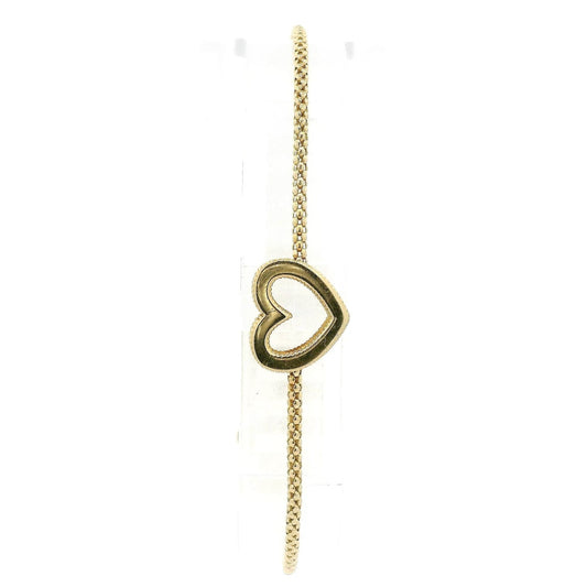 Adjustable Pull Chain 14k Yellow Gold Heart Chain Bracelet - Forever Rox
