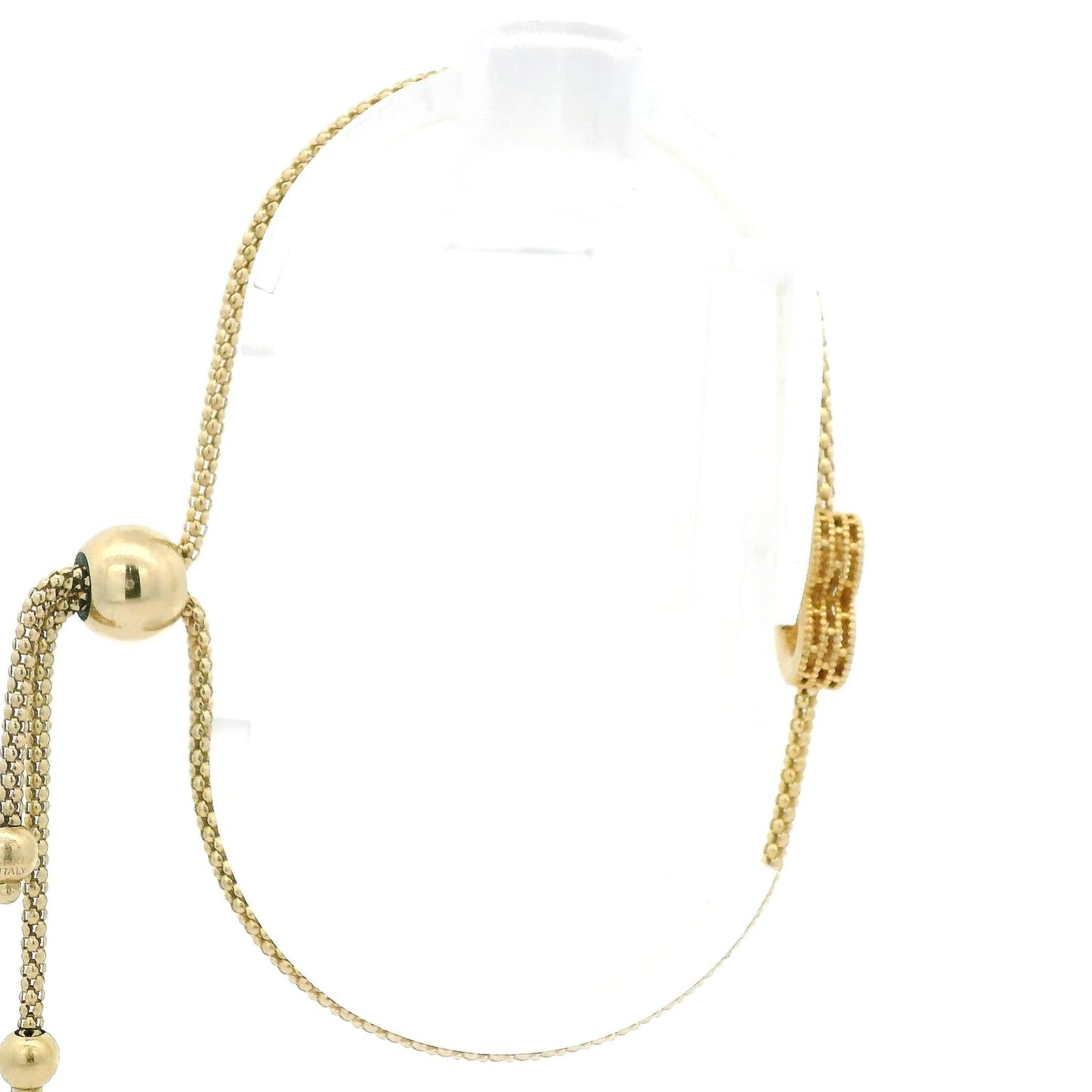 Adjustable Pull Chain 14k Yellow Gold Heart Chain Bracelet - Forever Rox