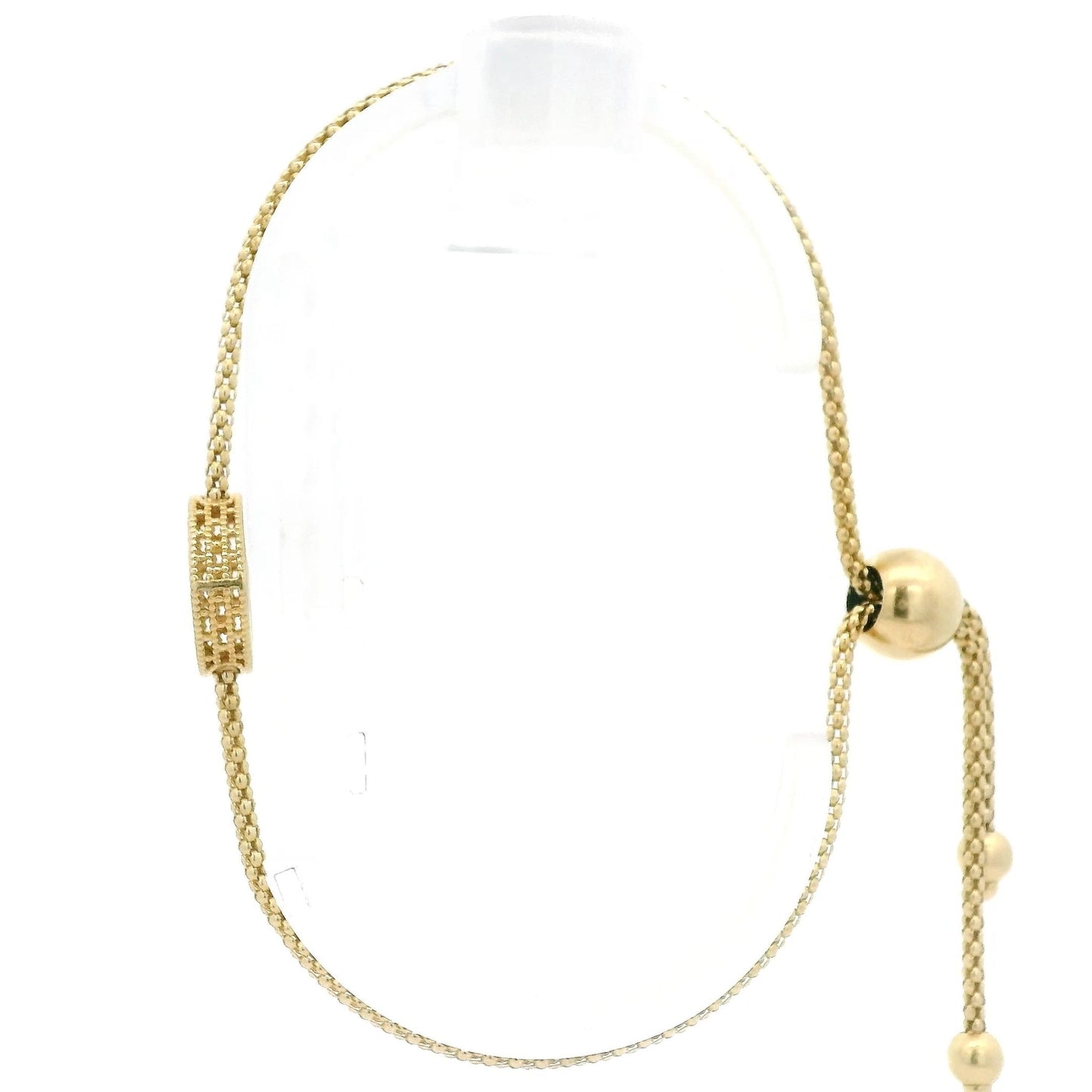 Adjustable Pull Chain 14k Yellow Gold Heart Chain Bracelet - Forever Rox