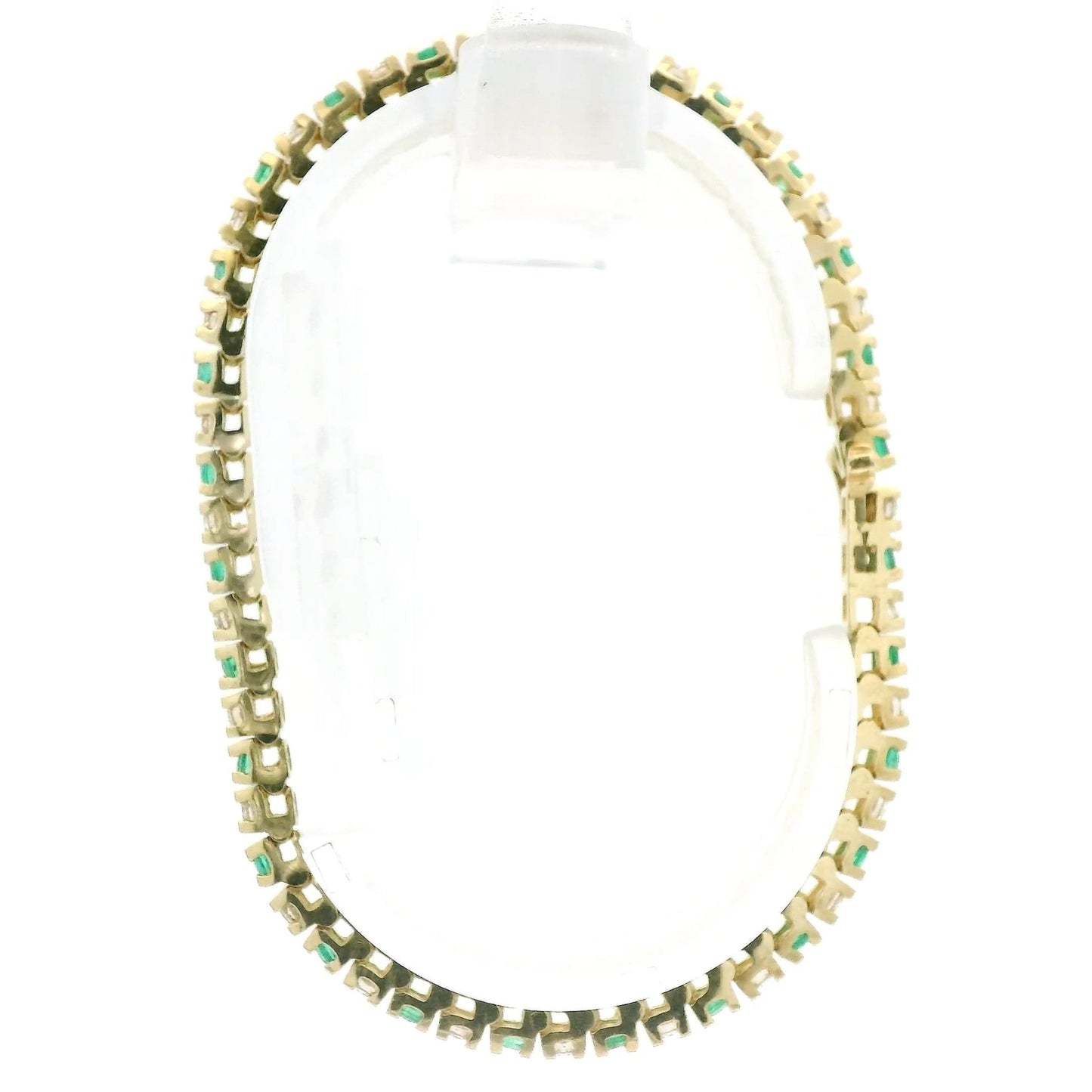 Alternating Round Cut Emerald & Diamond Tenis Bracelet - Forever Rox Fine Jewelry