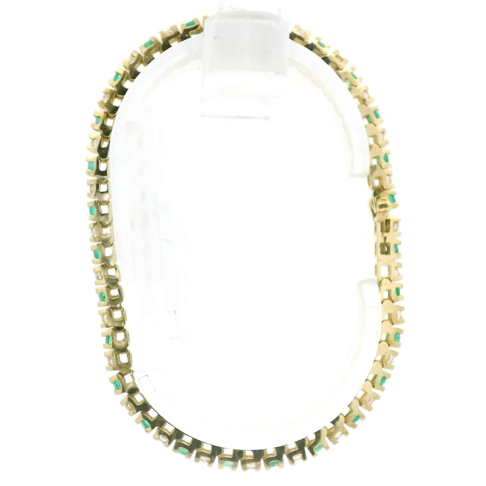 Alternating Round Cut Emerald & Diamond Tenis Bracelet - Forever Rox Fine Jewelry