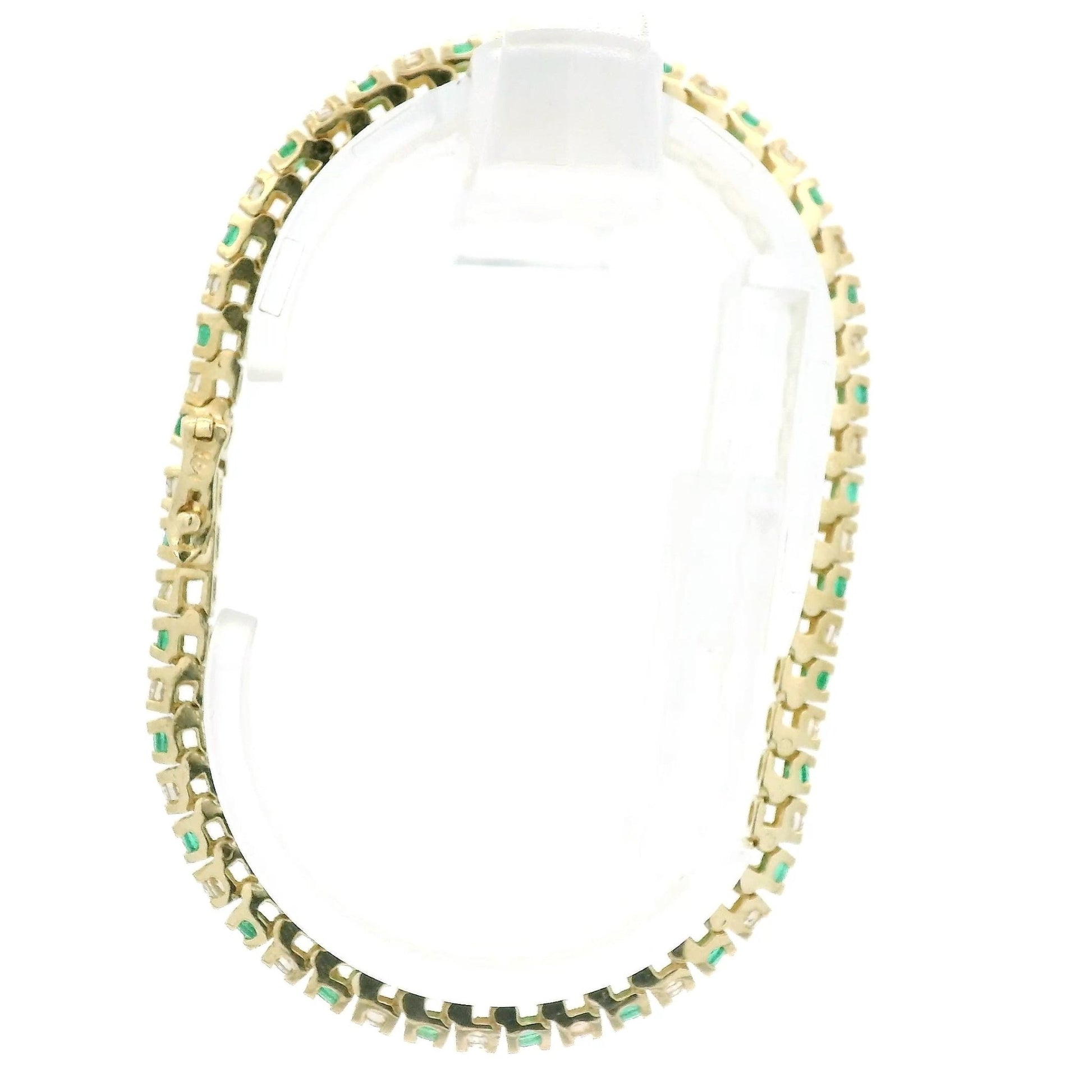 Alternating Round Cut Emerald & Diamond Tenis Bracelet - Forever Rox Fine Jewelry