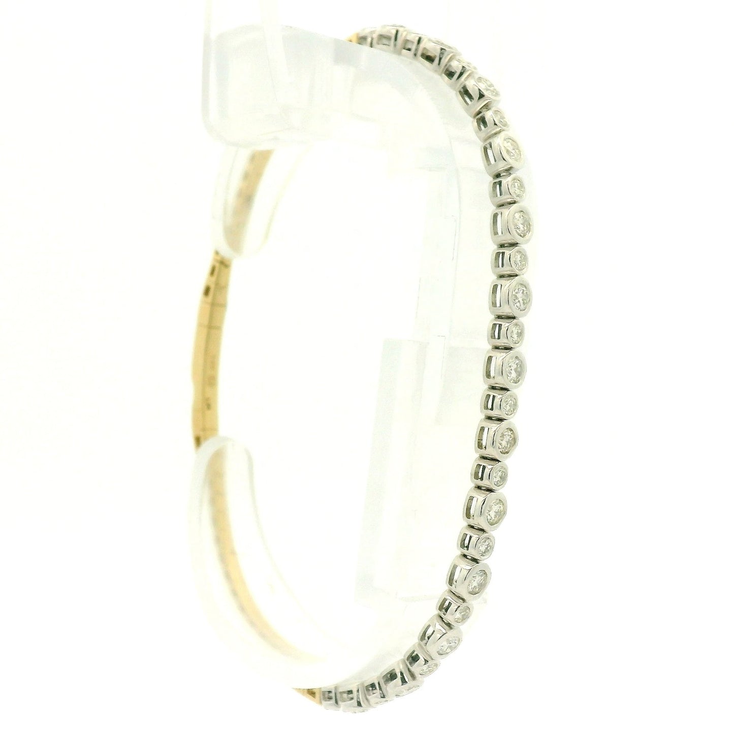 Alternating SIze Bezel Set Diamond Flex Bangle - Forever Rox Fine Jewelry