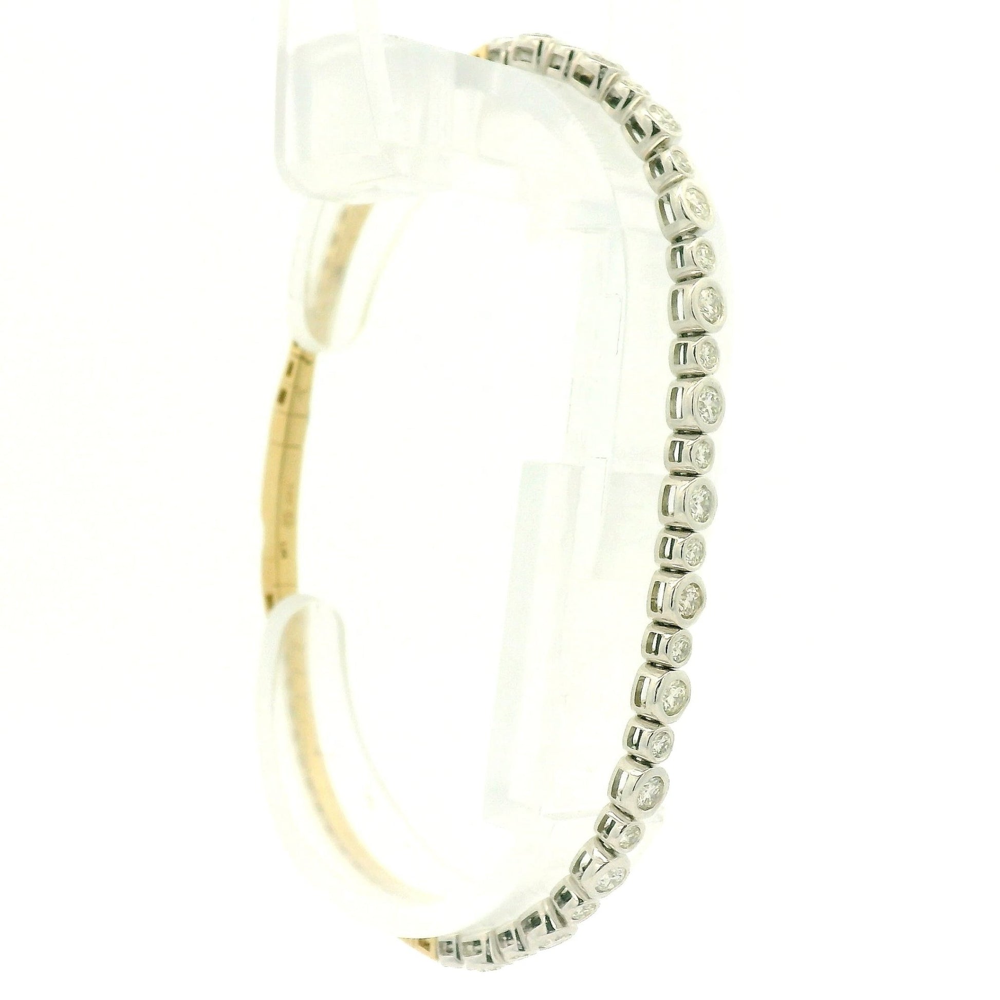 Alternating SIze Bezel Set Diamond Flex Bangle - Forever Rox Fine Jewelry