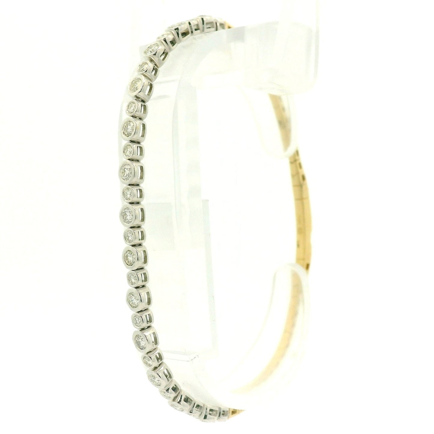 Alternating SIze Bezel Set Diamond Flex Bangle - Forever Rox Fine Jewelry