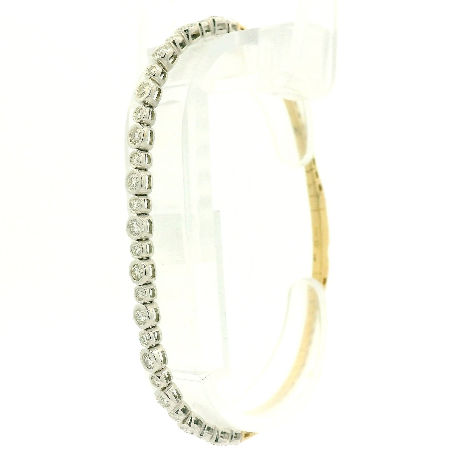 Alternating SIze Bezel Set Diamond Flex Bangle - Forever Rox Fine Jewelry