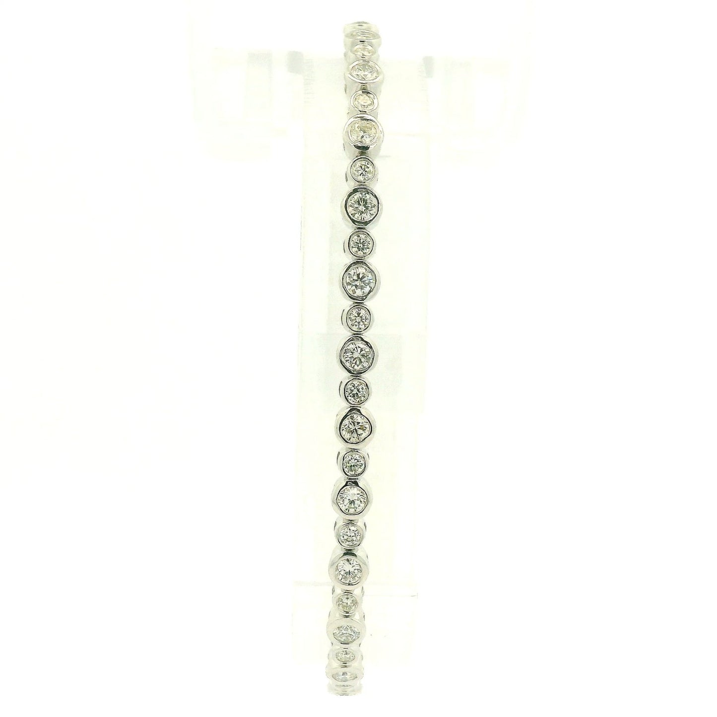 Alternating SIze Bezel Set Diamond Flex Bangle - Forever Rox Fine Jewelry