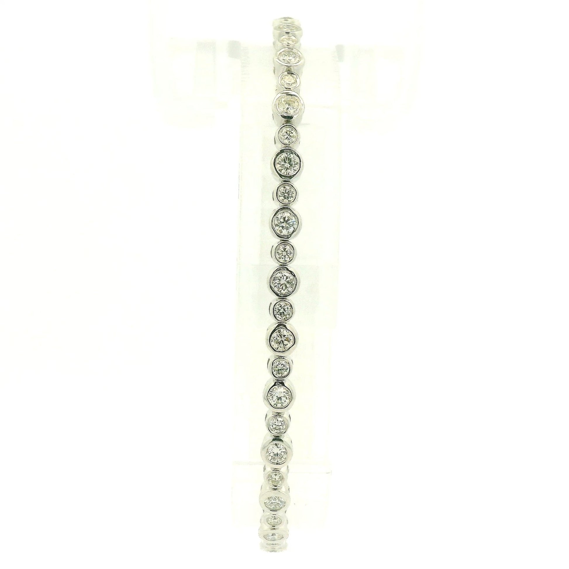 Alternating SIze Bezel Set Diamond Flex Bangle - Forever Rox Fine Jewelry