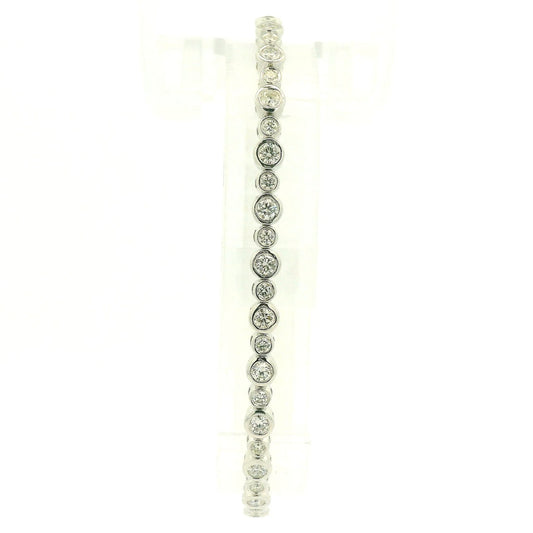 Alternating SIze Bezel Set Diamond Flex Bangle - Forever Rox Fine Jewelry